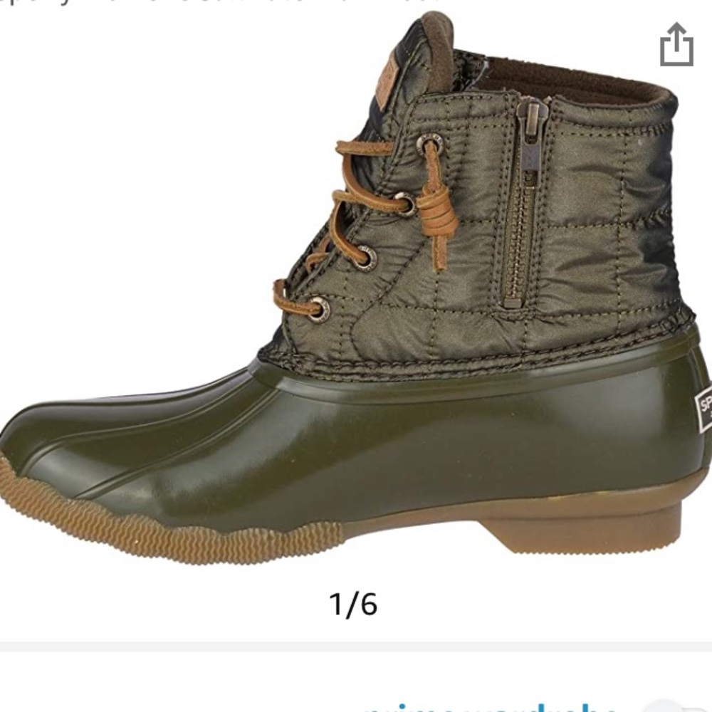 Sperry Women’s Saltwater Rain Boot 7.5 Olive